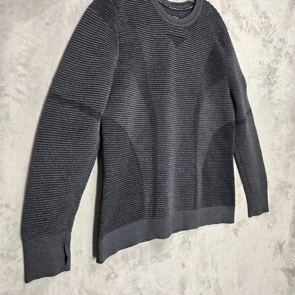 Under Armour Intelli-Knit Shirt Long Sleeve Men XXL Gray Ribbed Performance Gorp